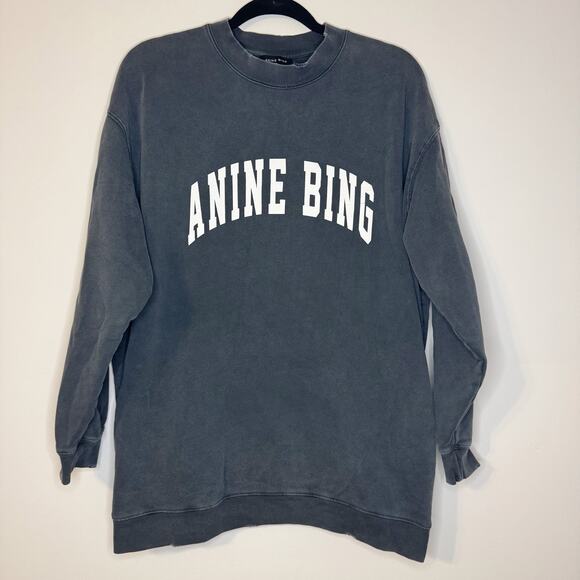Anine Bing Tyler Crewneck Sweatshirt Oversized XS - Picture 3 of 8